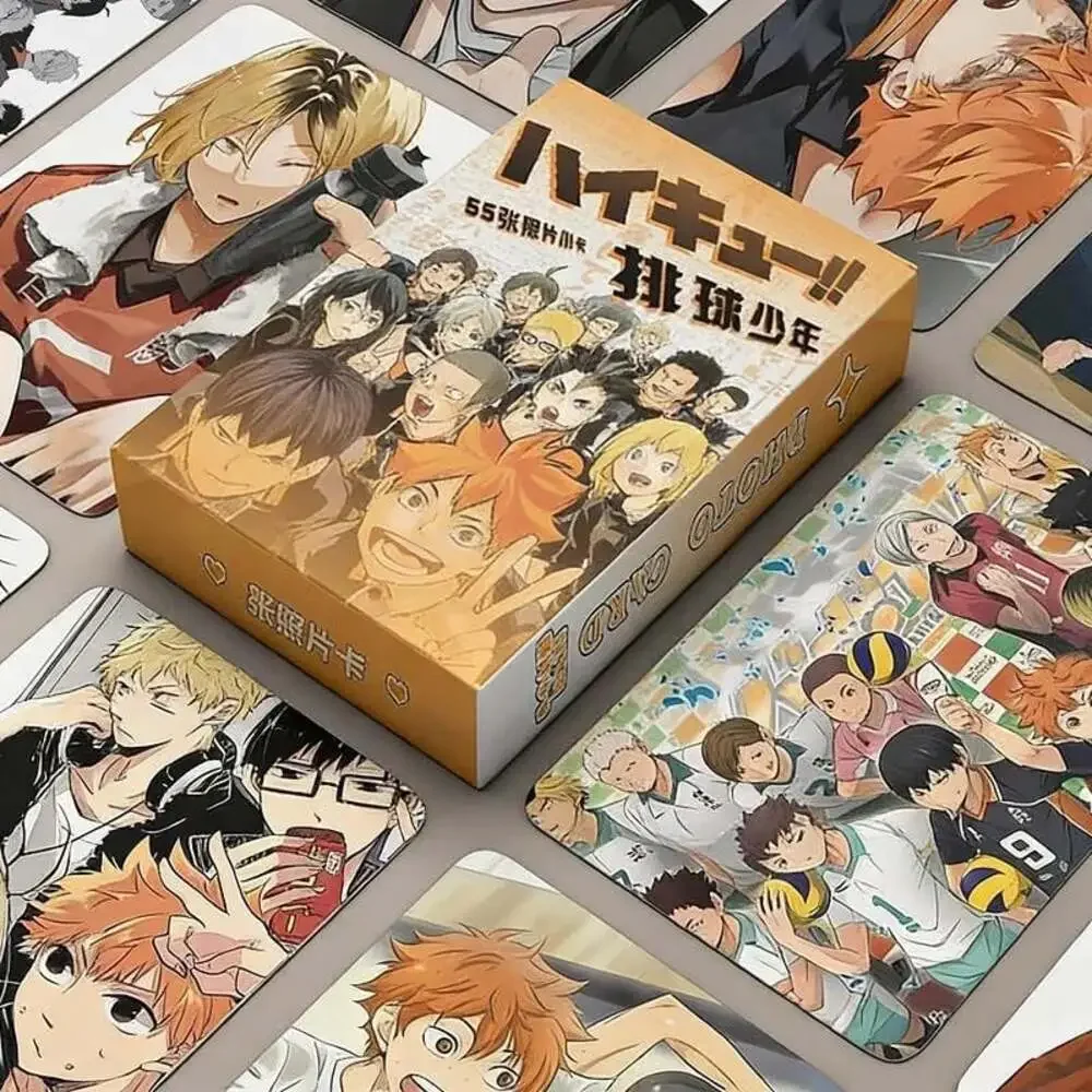 55PCS Haikyuu!! Laser LOMO Cards Set - Anime Volleyball Boy Character Collectibl